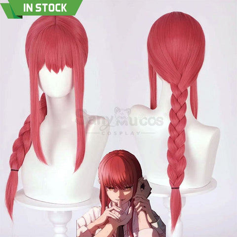 【In Stock】Manga Chainsaw Man Wig Makima Red Ponytail Long Cosplay Wig(1) Wigs