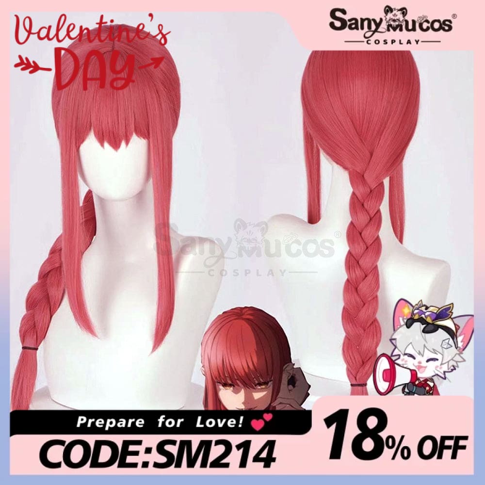 【In Stock】Manga Chainsaw Man Wig Makima Red Ponytail Long Cosplay Wig(1) Wigs