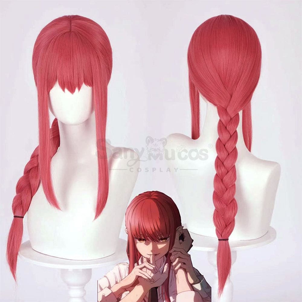 【In Stock】Manga Chainsaw Man Wig Makima Red Ponytail Long Cosplay Wig(1) Wigs