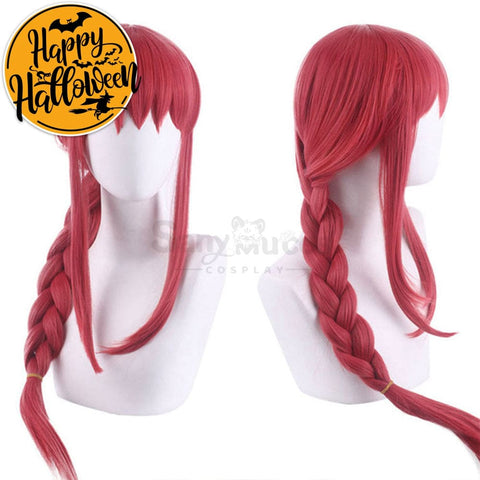 【In Stock】Manga Chainsaw Man Wig Makima Red Ponytail Long Cosplay Wig(2) Wigs