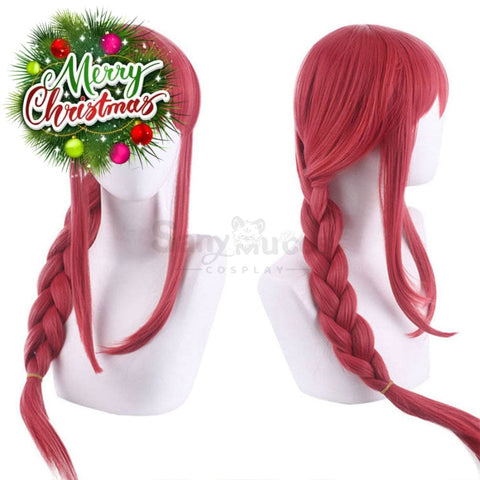 【In Stock】Manga Chainsaw Man Wig Makima Red Ponytail Long Cosplay Wig(2) Wigs