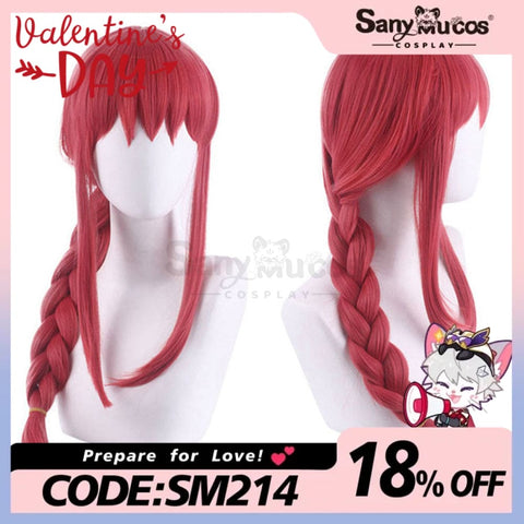 【In Stock】Manga Chainsaw Man Wig Makima Red Ponytail Long Cosplay Wig(2) Wigs