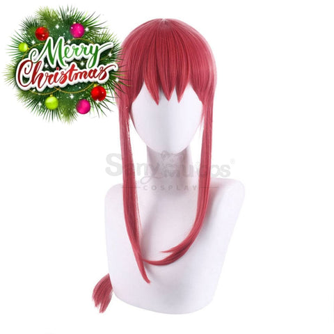 【In Stock】Manga Chainsaw Man Wig Makima Red Ponytail Long Cosplay Wigs