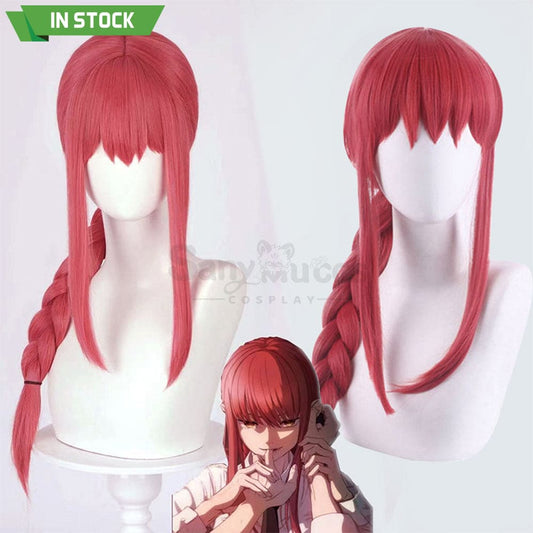 【In Stock】Manga Chainsaw Man Wig Makima Red Ponytail Long Cosplay Wigs 1000