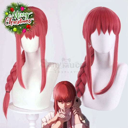 【In Stock】Manga Chainsaw Man Wig Makima Red Ponytail Long Cosplay Wigs 1000