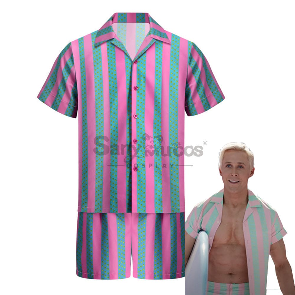 【In Stock】Movie Barbie Cosplay Ken Striped Shirt Costume Costumes