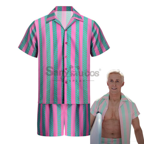 【In Stock】Movie Barbie Cosplay Ken Striped Shirt Costume Costumes