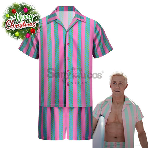 【In Stock】Movie Barbie Cosplay Ken Striped Shirt Costume Costumes