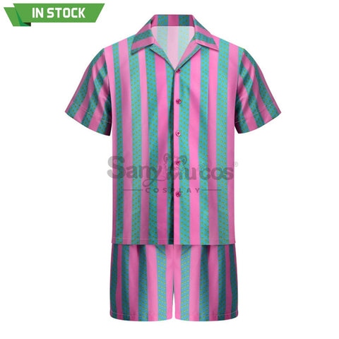 【In Stock】Movie Barbie Cosplay Ken Striped Shirt Costume Costumes