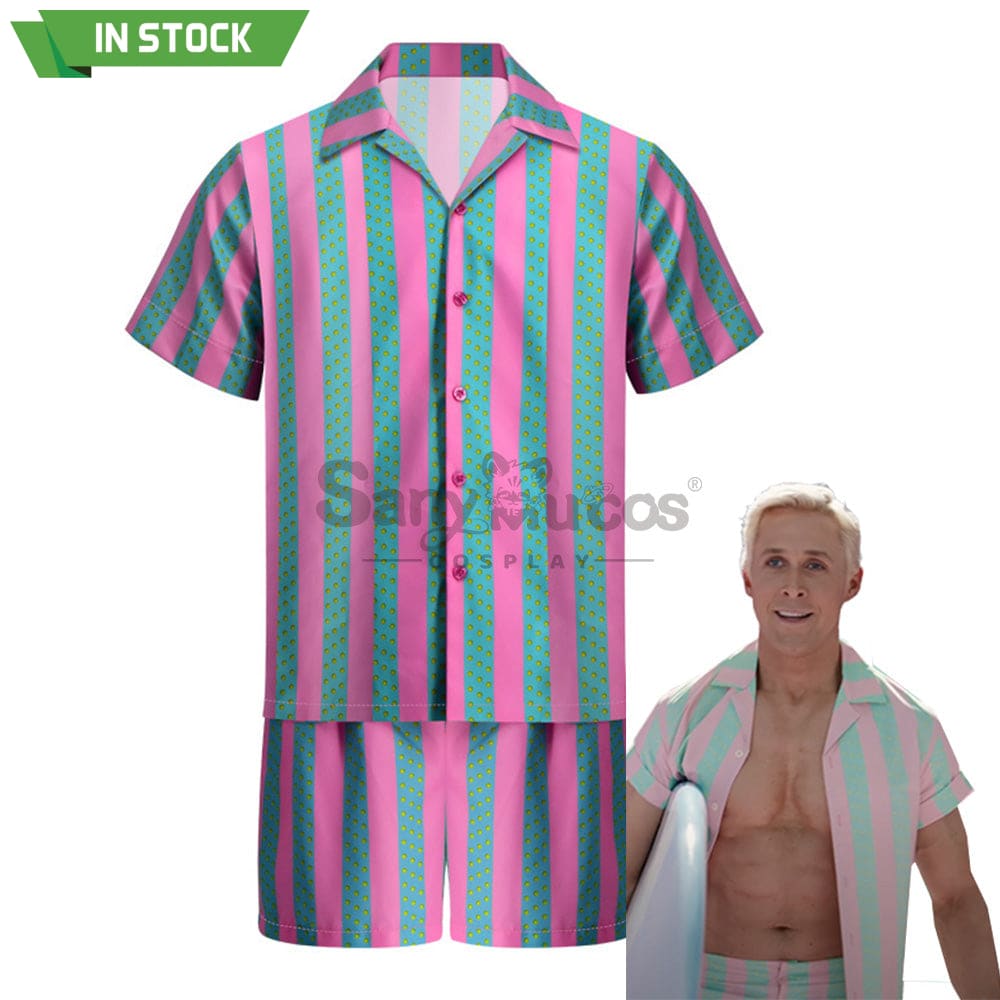 【In Stock】Movie Barbie Cosplay Ken Striped Shirt Costume Costumes