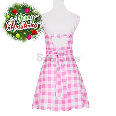 【In Stock】Movie Barbie Cosplay Light Pink Plaid Dress Costume Costumes