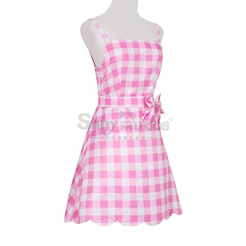 【In Stock】Movie Barbie Cosplay Light Pink Plaid Dress Costume Costumes