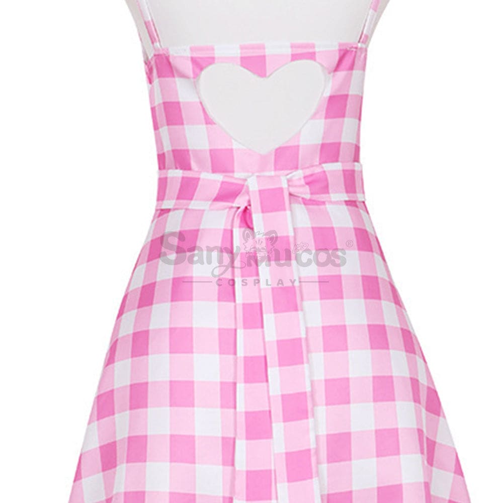 【In Stock】Movie Barbie Cosplay Light Pink Plaid Dress Costume Costumes