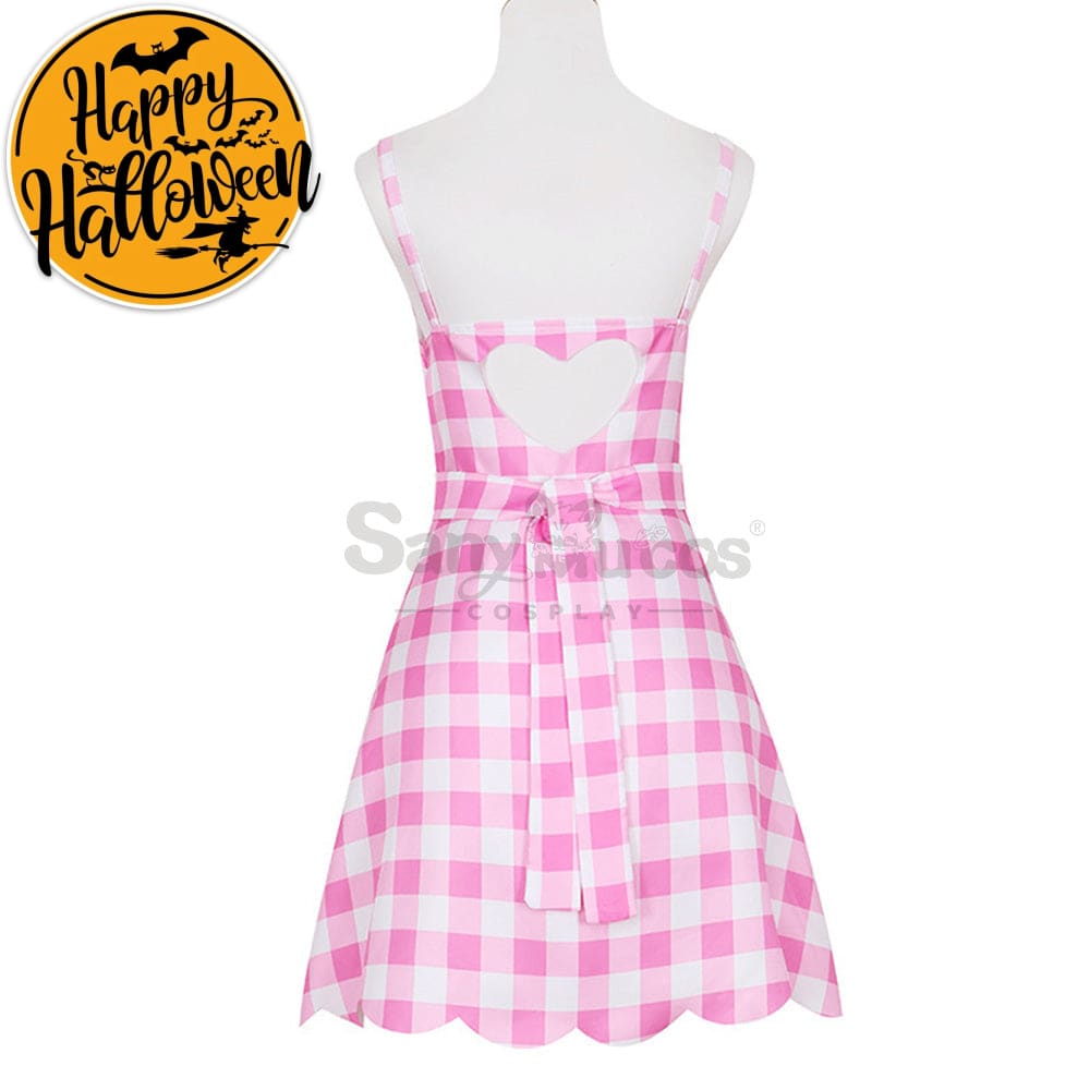 【In Stock】Movie Barbie Cosplay Light Pink Plaid Dress Costume Costumes
