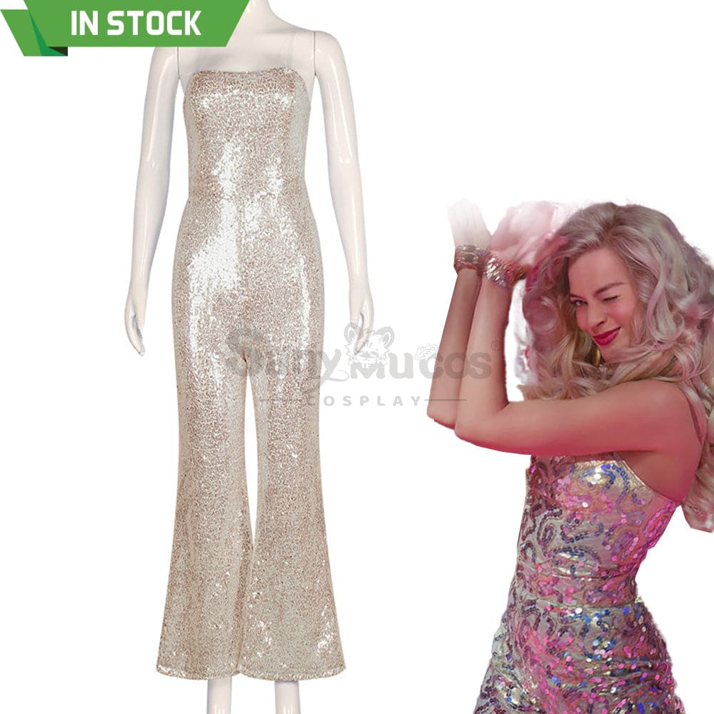 【In Stock】Movie Barbie Cosplay Sequin Jumpsuit Costume Costumes