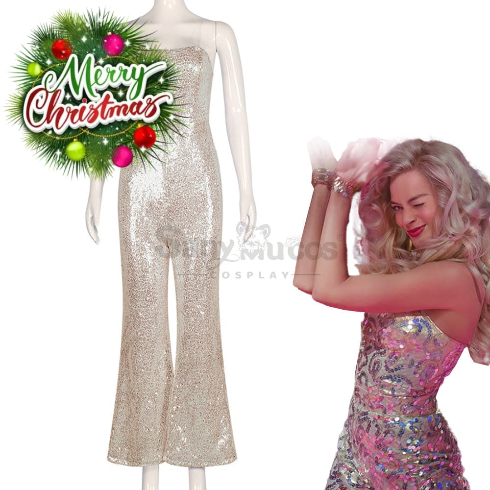 【In Stock】Movie Barbie Cosplay Sequin Jumpsuit Costume Costumes