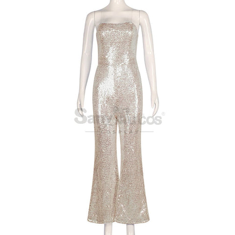 【In Stock】Movie Barbie Cosplay Sequin Jumpsuit Costume Costumes