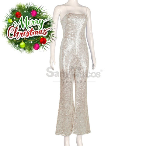 【In Stock】Movie Barbie Cosplay Sequin Jumpsuit Costume Costumes