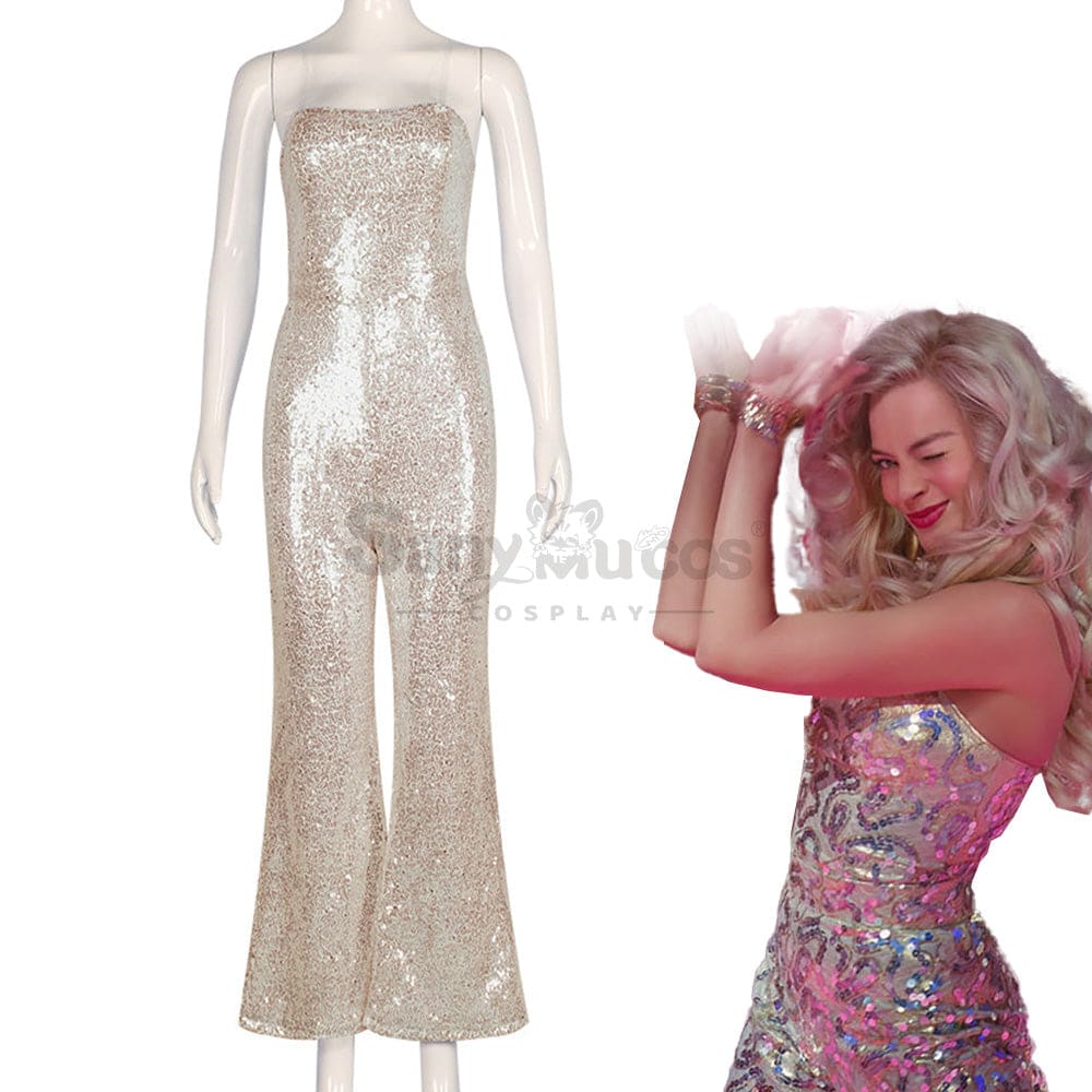 【In Stock】Movie Barbie Cosplay Sequin Jumpsuit Costume Costumes