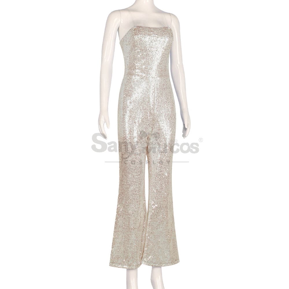 【In Stock】Movie Barbie Cosplay Sequin Jumpsuit Costume Costumes