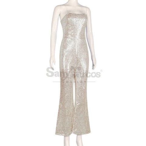【In Stock】Movie Barbie Cosplay Sequin Jumpsuit Costume Costumes