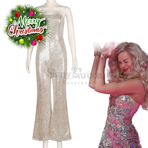 【In Stock】Movie Barbie Cosplay Sequin Jumpsuit Costume Costumes