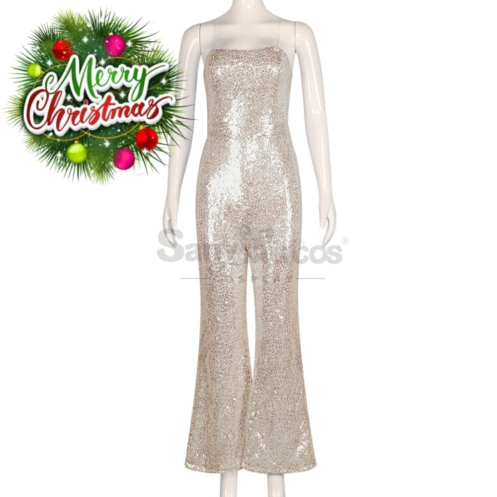 【In Stock】Movie Barbie Cosplay Sequin Jumpsuit Costume Costumes