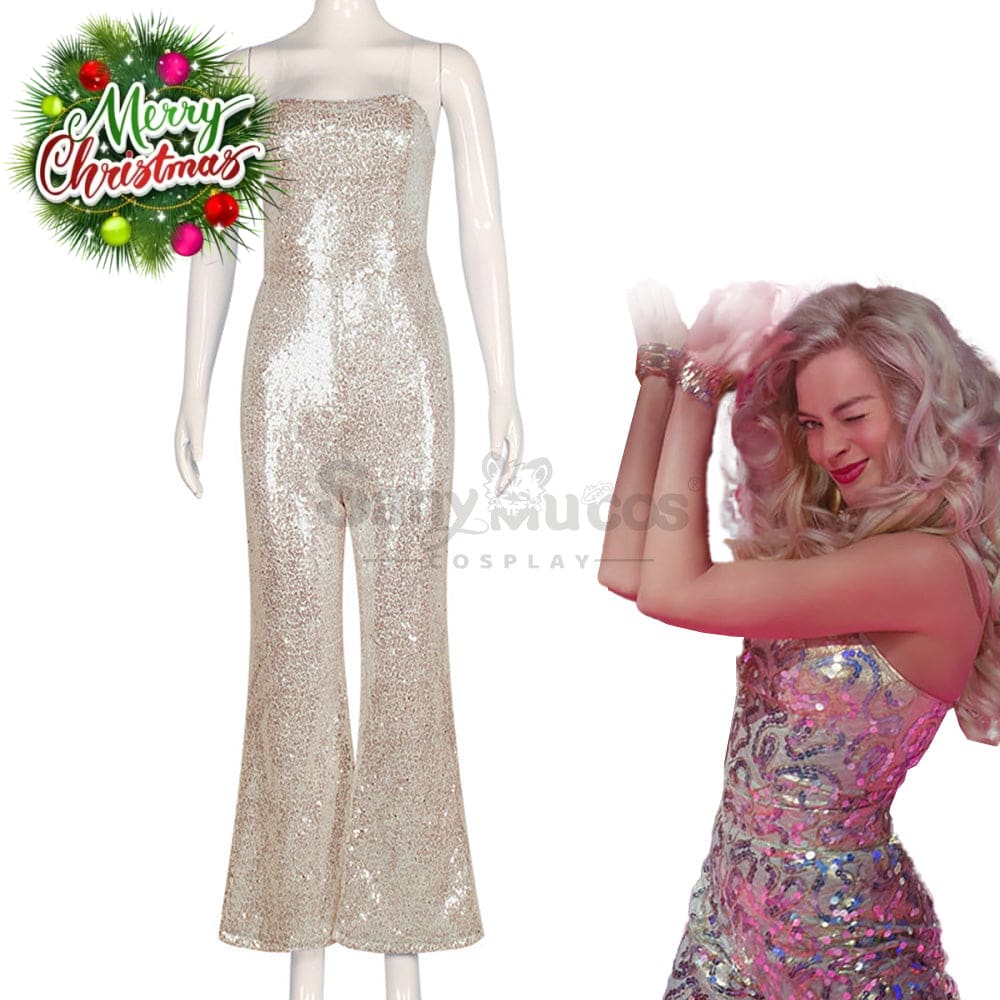 【In Stock】Movie Barbie Cosplay Sequin Jumpsuit Costume Costumes