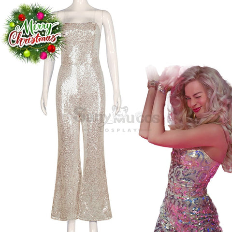 【In Stock】Movie Barbie Cosplay Sequin Jumpsuit Costume Costumes
