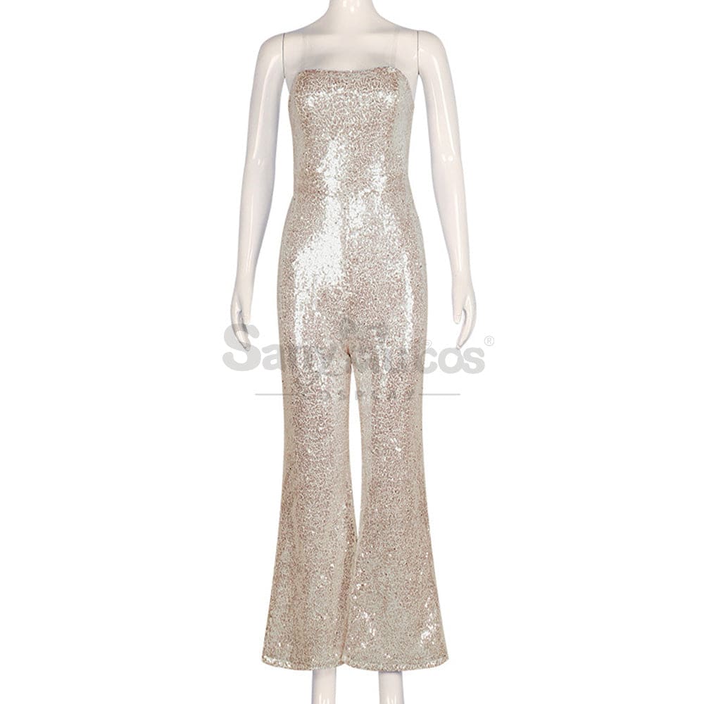 【In Stock】Movie Barbie Cosplay Sequin Jumpsuit Costume Costumes