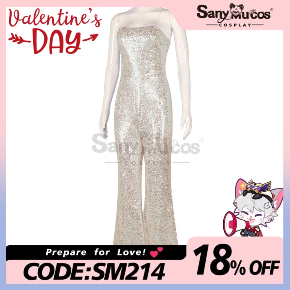 【In Stock】Movie Barbie Cosplay Sequin Jumpsuit Costume Costumes