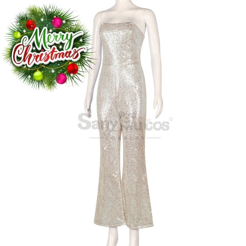 【In Stock】Movie Barbie Cosplay Sequin Jumpsuit Costume Costumes