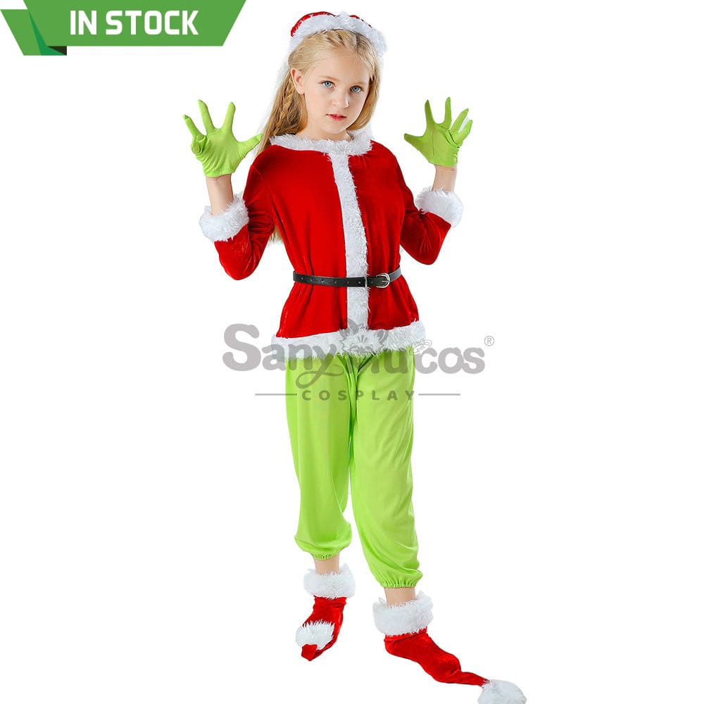 【In Stock】Movie The Grinch Cosplay Costume Kid Size Costumes