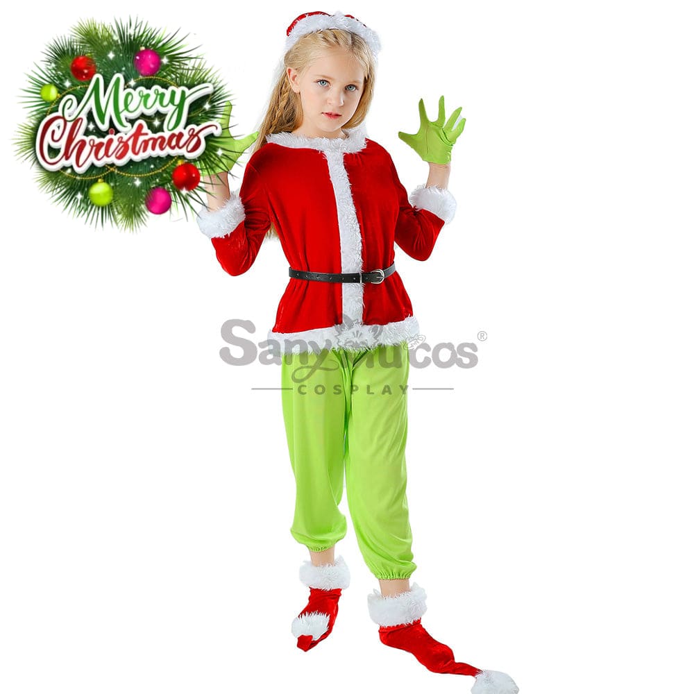 【In Stock】Movie The Grinch Cosplay Costume Kid Size Costumes