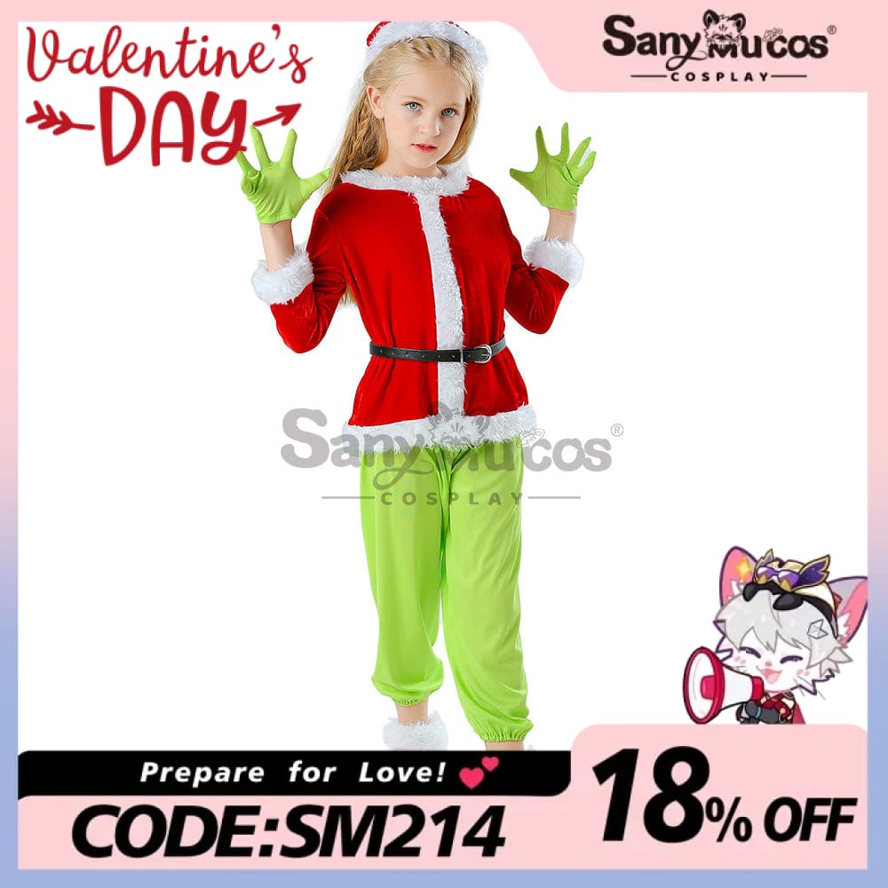 【In Stock】Movie The Grinch Cosplay Costume Kid Size Costumes