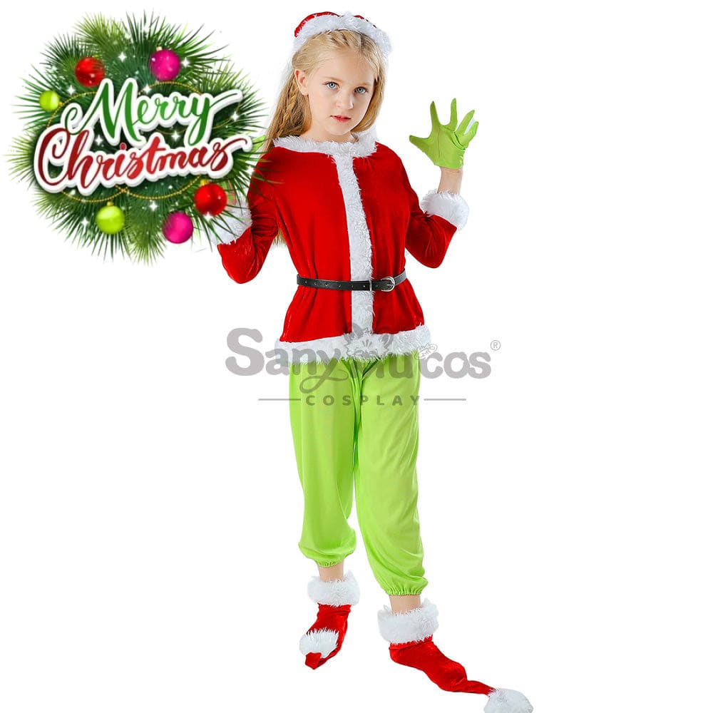 【In Stock】Movie The Grinch Cosplay Costume Kid Size Costumes