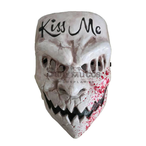 【In Stock】Movie The Purge Cosplay Kiss Me Mask Props Prop