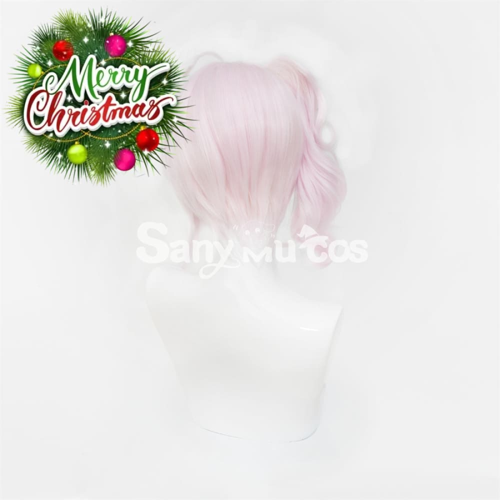 Nijisanji Vtuber Cosplay Maria Marionette Medium Light Pink Ponytail Cosplay Wig