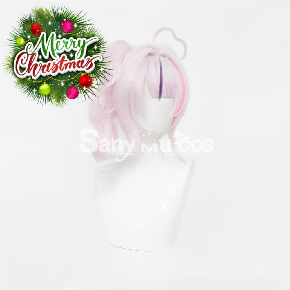 Nijisanji Vtuber Cosplay Maria Marionette Medium Light Pink Ponytail Cosplay Wig