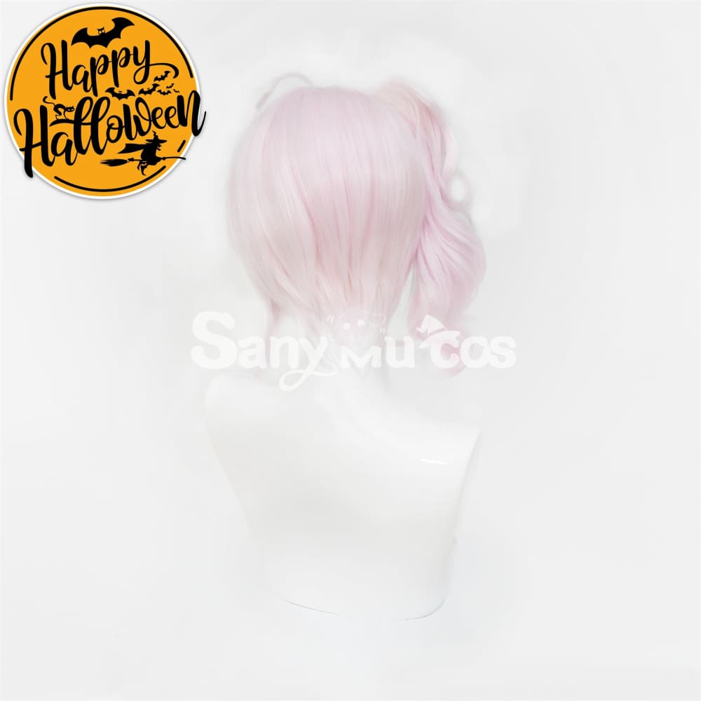 Nijisanji Vtuber Cosplay Maria Marionette Medium Light Pink Ponytail Cosplay Wig