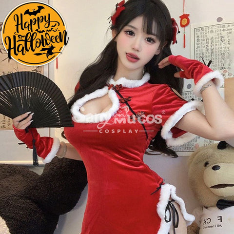【In Stock】Sexy Cosplay Christmas Cheongsam Costume First Edition Costumes