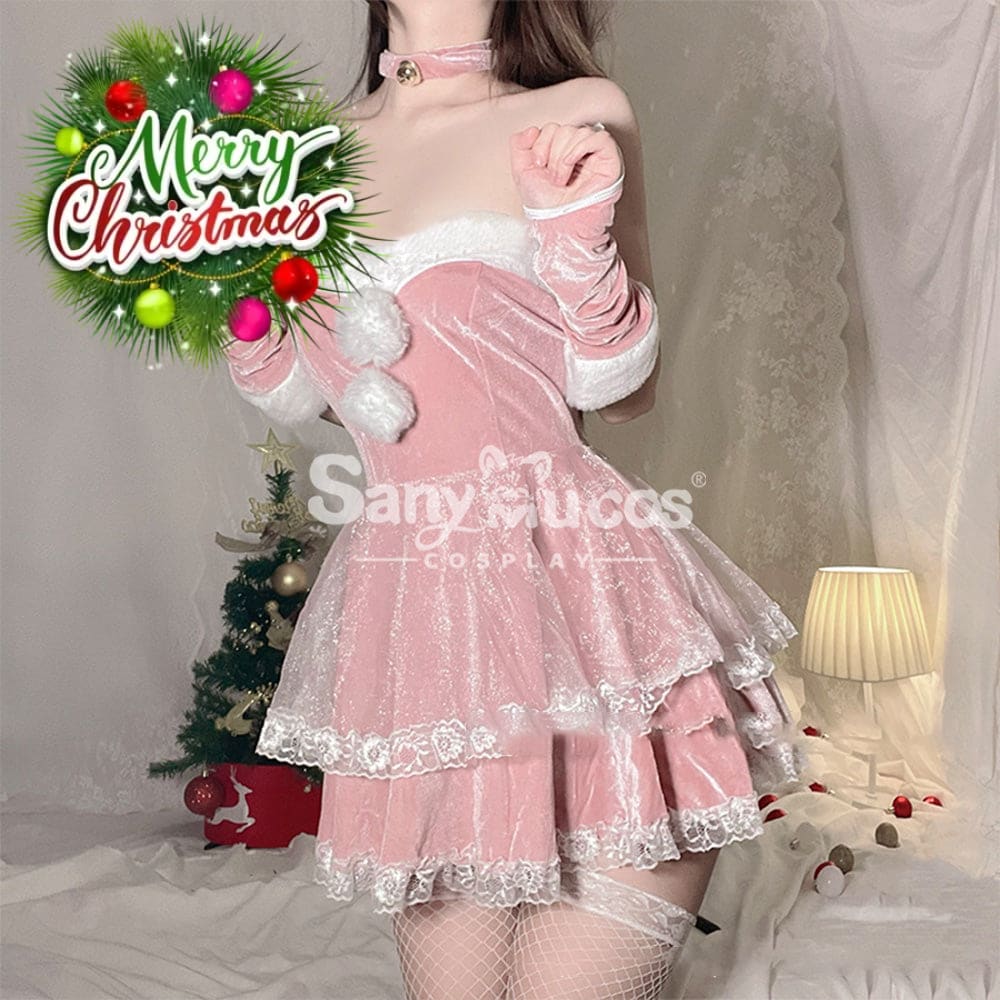 【In Stock】Sexy Cosplay Christmas Dress Costume Pink / M Costumes