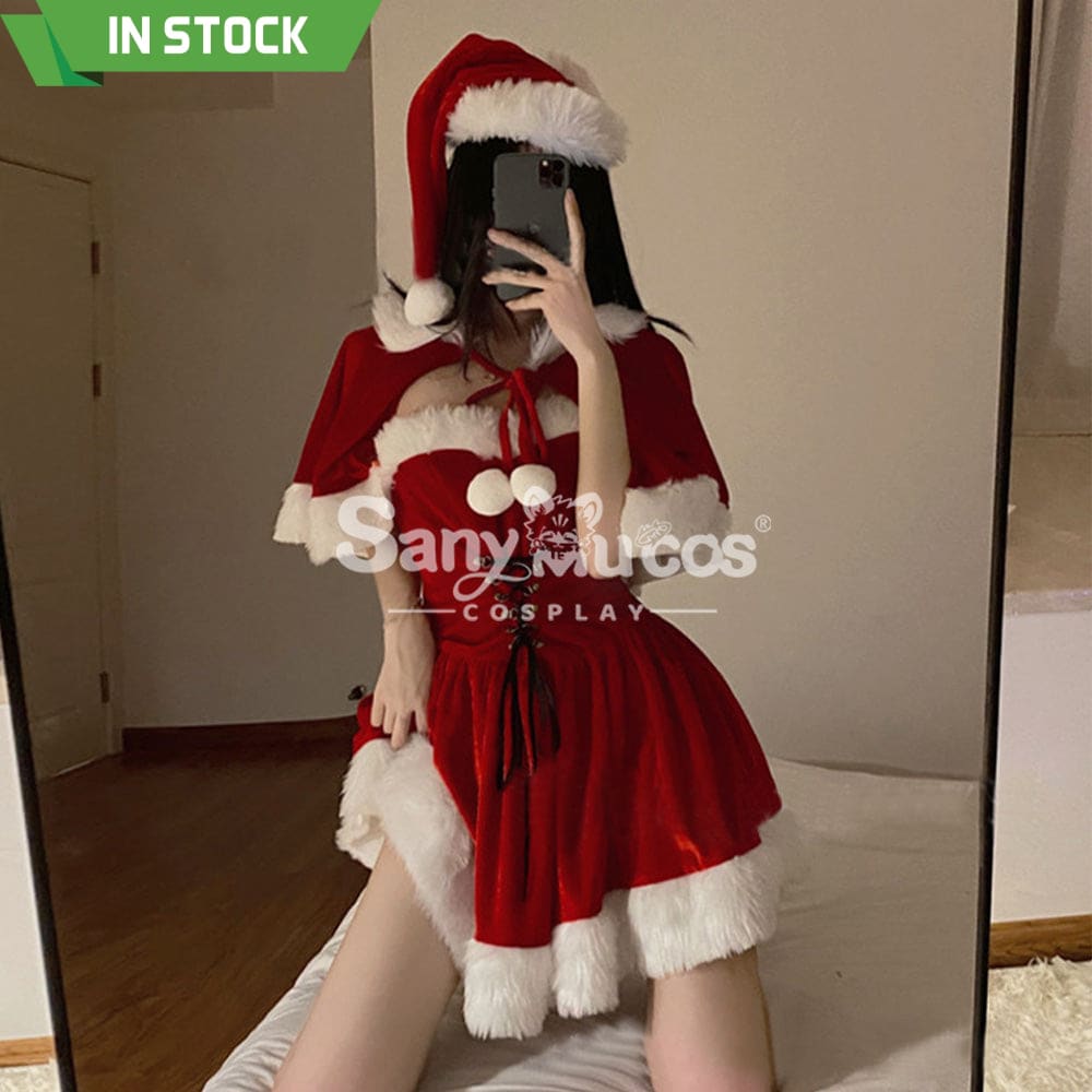 【In Stock】Sexy Cosplay Christmas Dress With Cape Costume Costumes
