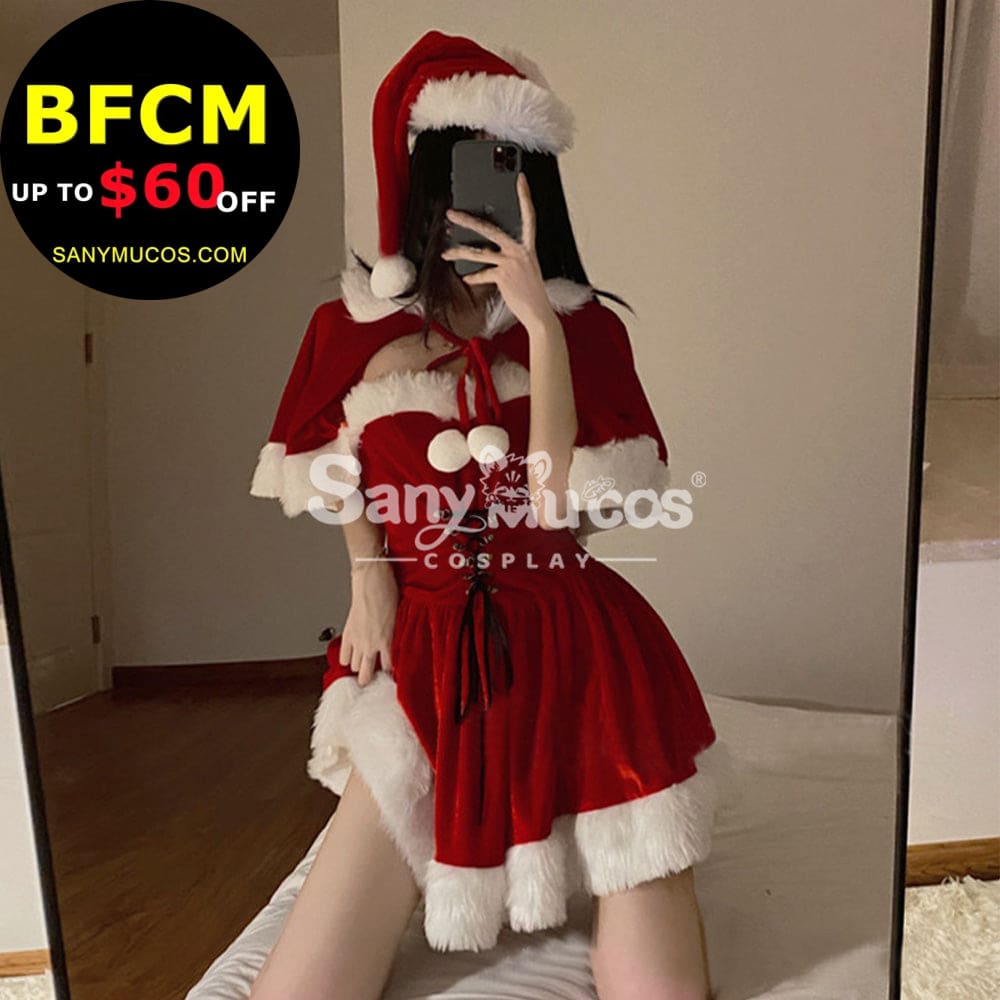 【In Stock】Sexy Cosplay Christmas Dress With Cape Costume Costumes