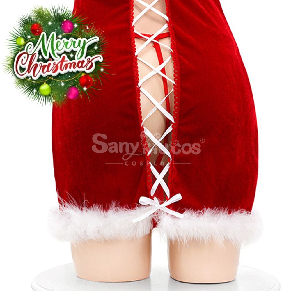 【In Stock】Sexy Cosplay Christmas Furry Slit Back Strap Velvet Underwear Costume Costumes