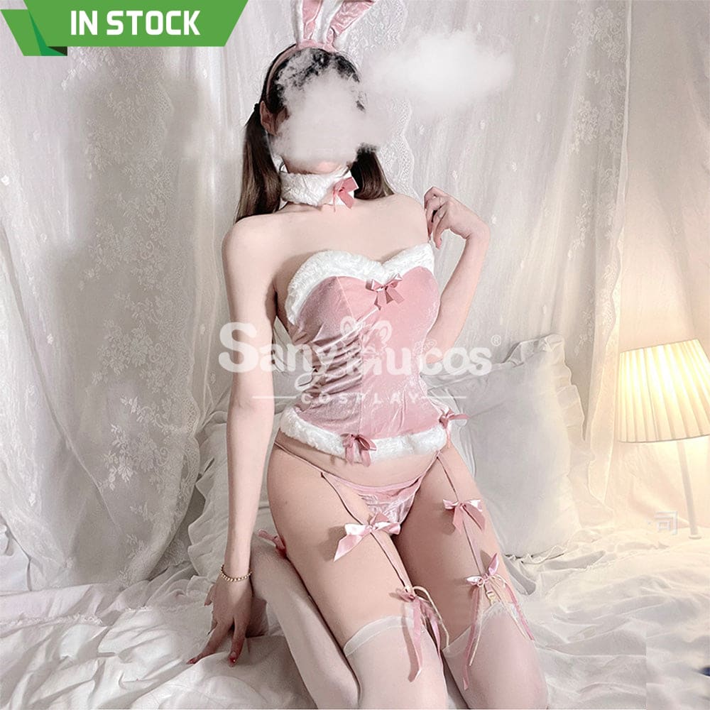 【In Stock】Sexy Cosplay Christmas Tube Top Costume Pink Edition Costumes
