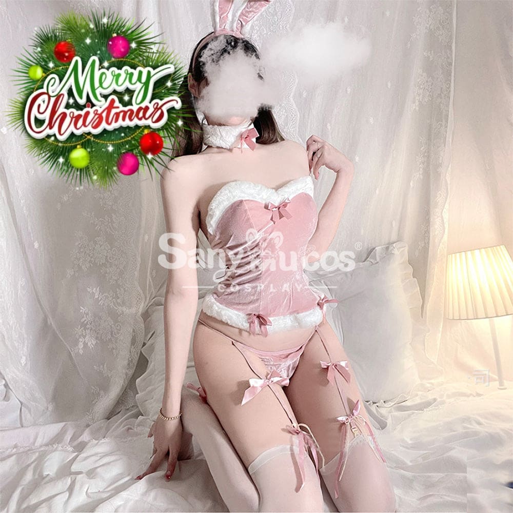 【In Stock】Sexy Cosplay Christmas Tube Top Costume Pink Edition Costumes