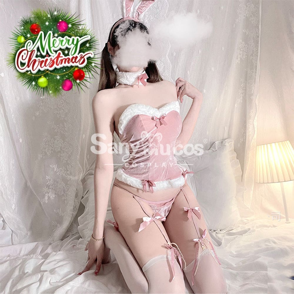 【In Stock】Sexy Cosplay Christmas Tube Top Costume Pink Edition Costumes