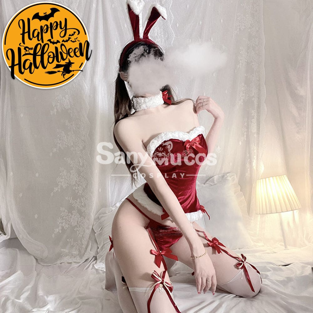 【In Stock】Sexy Cosplay Christmas Tube Top Costume Red Edition Costumes