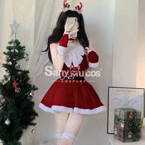 【In Stock】Sexy Cosplay Christmas Tube Top Dress Costume Costumes
